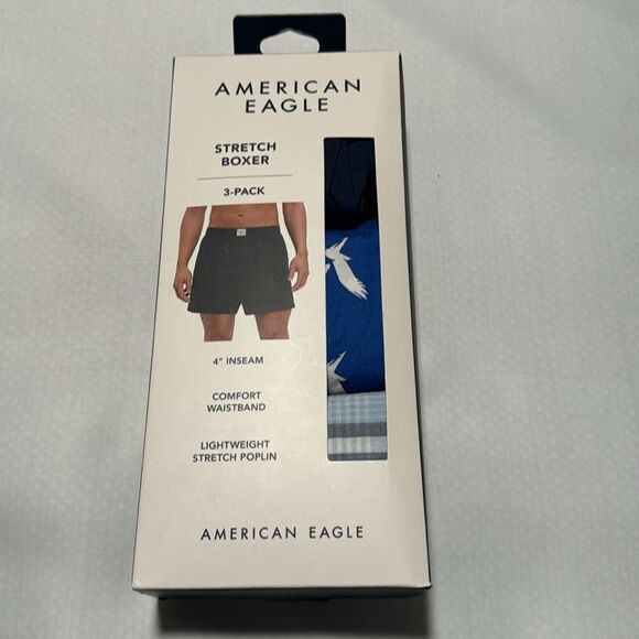 American Eagle Boxers Mens Small 3 Pack Blue - Picture 1 of 3